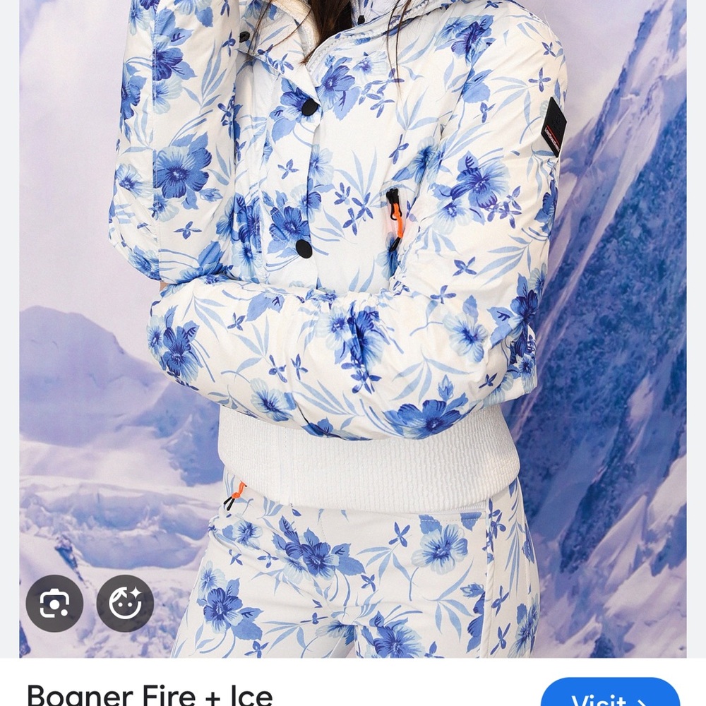 LoveShackFancy Blue Floral Ski Pant and Jacket